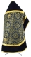 Russian Priest vestments - Kolomna Posad metallic brocade B (black-gold) with velvet inserts (back), Standard cross design