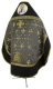 Russian Priest vestments - Belozersk metallic brocade B (black-gold) with velvet inserts (back), Standard design