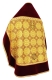 Russian Priest vestments - Kazan metallic brocade B (yellow-claret-gold) back, Standard design