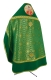 Russian Priest vestments - Corinth metallic brocade B (green-gold) with velvet inserts (back), Standard design