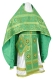 Russian Priest vestments - Floral Cross metallic brocade B (green-gold), Standard design