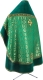 Russian Priest vestments - Posad metallic brocade B (green-gold) with velvet inserts (back), Standard design