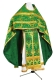 Russian Priest vestments - Vinograd metallic brocade B (green-gold), Standard cross design