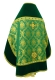 Russian Priest vestments - Royal Crown metallic brocade B (green-gold) with velvet inserts back, Standard design