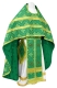 Russian Priest vestments - Mirgorod metallic brocade B (green-gold) with velvet inserts, Standard design