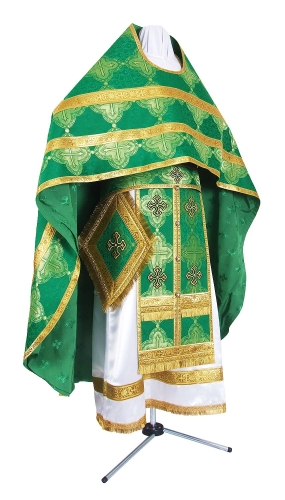 Russian Priest vestments - metallic brocade B (green-gold)