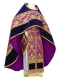 Russian Priest vestments - Royal Crown metallic brocade B (violet-gold) with velvet inserts, Standard design