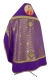 Russian Priest vestments - Corinth metallic brocade B (violet-gold) with velvet inserts (back), Standard design