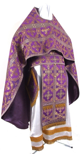 Russian Priest vestments - metallic brocade B (violet-gold)