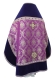 Russian Priest vestments - Royal Crown metallic brocade B (violet-silver) with velvet inserts back, Standard design
