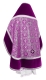 Russian Priest vestments - Alpha-&-Omega metallic brocade B (violet-silver) with velvet inserts, back, Standard design