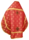 Russian Priest vestments - Mirgorod metallic brocade B (red-gold) with velvet inserts (back), Standard design