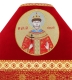 Russian Priest vestments - Corinth metallic brocade B (red-gold) with velvet inserts (back detail), Standard cross design