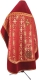 Russian Priest vestments - Yaropolk metallic brocade B (red-gold) with velvet inserts (back), Standard design