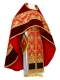 Russian Priest vestments - Royal Crown metallic brocade B (red-gold) with velvet inserts, Standard design