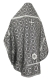 Russian Priest vestments - Vasilia metallic brocade B (black-silver) back, Standard design