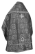 Russian Priest vestments - Floral Cross metallic brocade B (black-silver) (back), Standard design