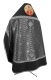Russian Priest vestments - Corinth metallic brocade B (black-silver) with velvet inserts (back), Standard design