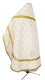 Russian Priest vestments - Venets metallic brocade B (white-gold) back, Economy design