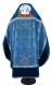 Russian Priest vestments - Theophaniya metallic brocade BG1 (blue-silver) with velvet inserts (back), Standard design