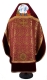 Russian Priest vestments - Theophaniya metallic brocade BG1 (claret-gold) with velvet inserts (back), Standard design