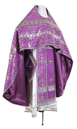 Russian Priest vestments - metallic brocade BG1 (violet-silver)