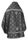 Russian Priest vestments - Rus' metallic brocade BG1 (black-silver) (back), Standard design