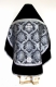 Russian Priest vestments - Royal Crown metallic brocade BG1 (black-silver) with velvet inserts (back), Standard design