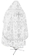 Russian Priest vestments - Thebroniya metallic brocade BG1 (white-silver) (back), Standard cross design