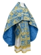 Russian Priest vestments - Paradise Garden metallic brocade BG2 (blue-gold), Premium design