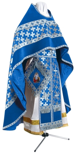 Russian Priest vestments - metallic brocade BG2 (blue-silver)