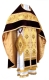 Russian Priest vestments - Repka metallic brocade BG2 (yellow-claret-gold) with velvet inserts, Standard design