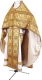 Russian Priest vestments - Alpha-&-Omega metallic brocade BG2 (yellow-claret-gold), Standard design