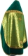 Russian Priest vestments - Milette metallic brocade BG2 (green-gold) with velvet inserts (back), Standard design