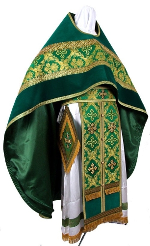 Russian Priest vestments - metallic brocade BG2 (green-gold)