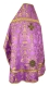 Russian Priest vestments - Peacocks metallic brocade BG2 (violet-gold) with velvet inserts (back), Standard design