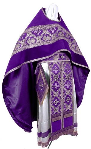 Russian Priest vestments - metallic brocade BG2 (violet-silver)