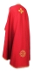 Russian Priest vestments - Small Cross metallic brocade BG2 (red-gold) with velvet inserts (back), Standard design