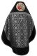 Russian Priest vestments - Nativity metallic brocade BG2 (black-silver) with velvet inserts (back), Standard design