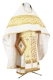 Russian Priest vestments - Novgorod Cross metallic brocade BG2 (white-gold) with velvet inserts, Standard design