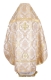 Russian Priest vestments - Royal Crown metallic brocade BG2 (white-gold) back, Standard design