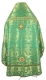 Russian Priest vestments - Malina Cross metallic brocade BG3 (green-gold) back, Standard cross design