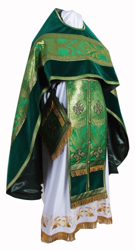 Russian Priest vestments - metallic brocade BG3 (green-gold)