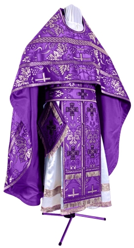 Russian Priest vestments - metallic brocade BG3 (violet-silver)