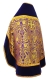 Russian Priest vestments - Morozko metallic brocade BG4 (violet-gold) with velvet inserts (back), Premium design