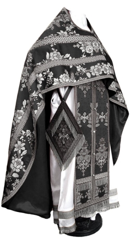 Russian Priest vestments - metallic brocade BG4 (black-silver)