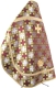 Russian Priest vestments - Great Novgorod Cross metallic brocade BG4 (white-gold) back, Standard design