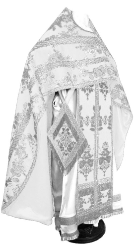 Russian Priest vestments - metallic brocade BG4 (white-silver)