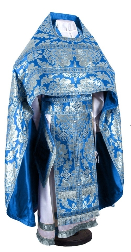Russian Priest vestments - metallic brocade BG5 (blue-silver)
