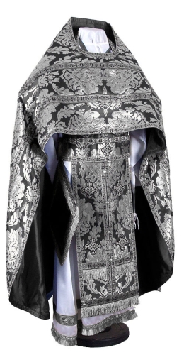 Russian Priest vestments - metallic brocade BG5 (black-silver)